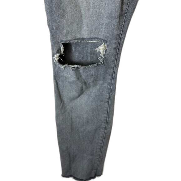 Mother The Looker Gray Medium Wash High Rise Distressed Fray Ankle Jeans Size 27 - Picture 4 of 16